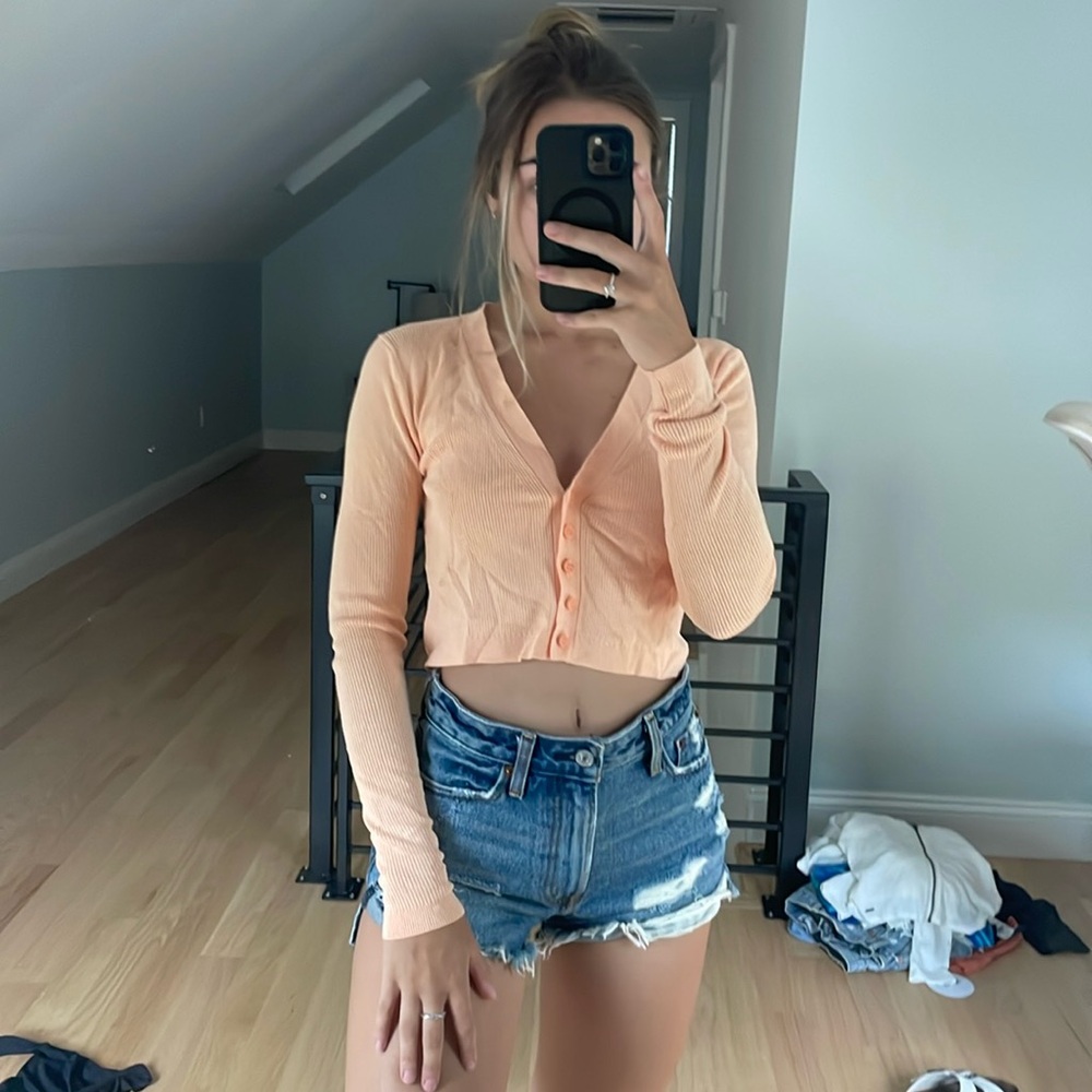 Garage cropped knit cardigan